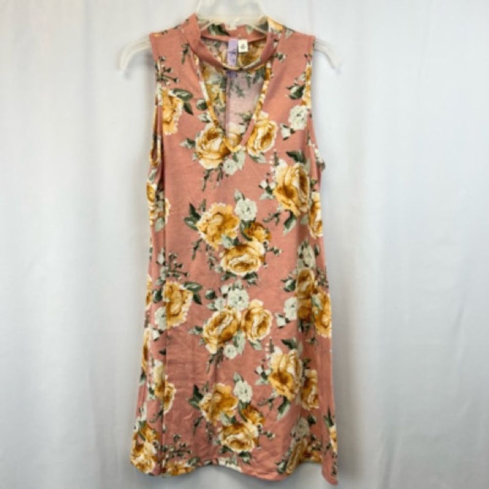 Francesca's Collections Pink and Orange Floral Dress
